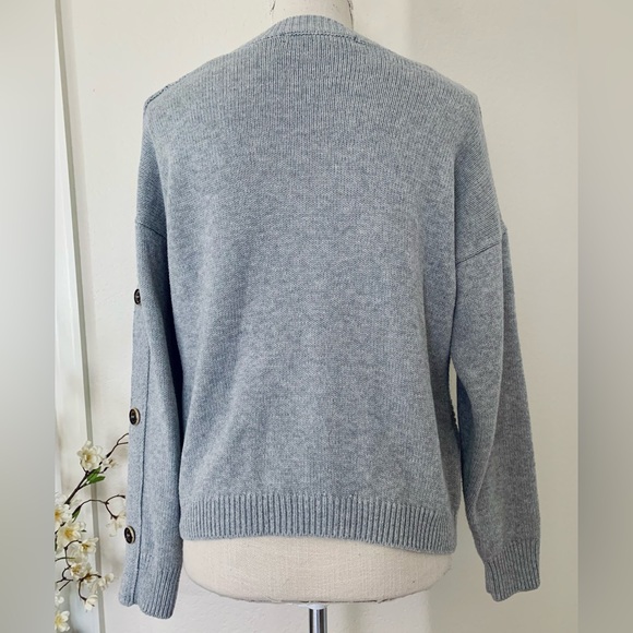 Marc New York Gray Sweater w/ Buttons - Picture 7 of 14
